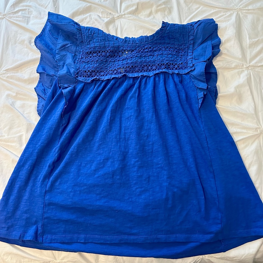 Ann Taylor Loft blue blouse